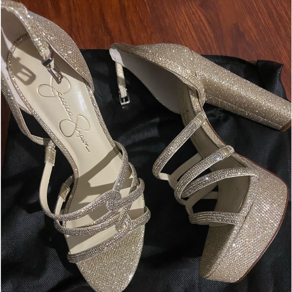 Jessica Simpson Gold platforms  brand new size 8 M. 8.5
